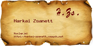 Harkai Zsanett névjegykártya
